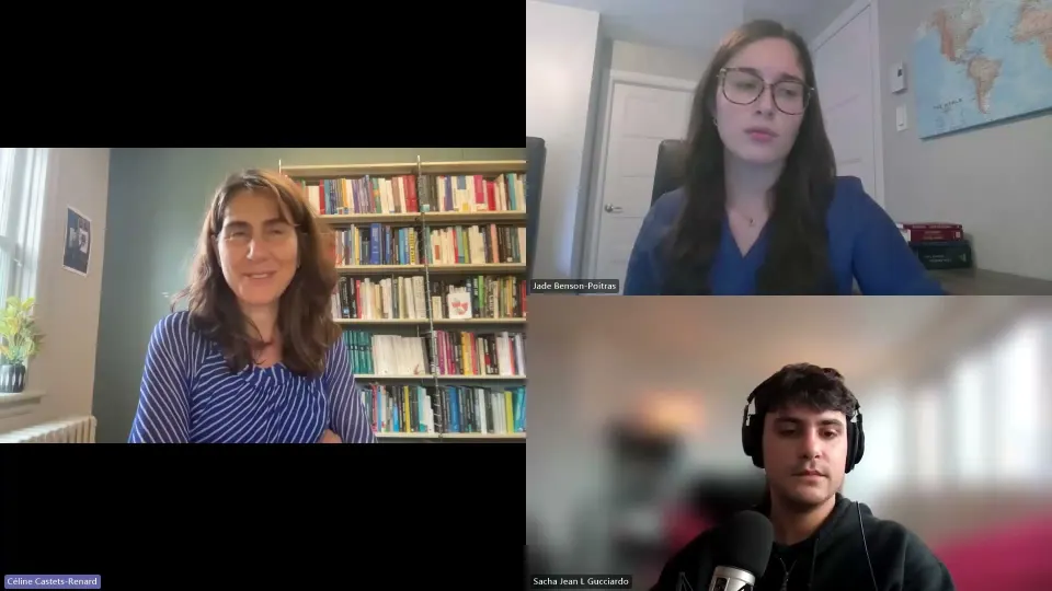 Céline Castets-Renard, Jade Benson-Poitras speaking on AI with Sach, episode 12